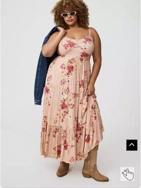 torrid Blush Floral Tiered Maxi Dress